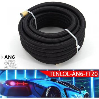 6m AN6 PTFE Oil Fuel Hose Nylon Braided