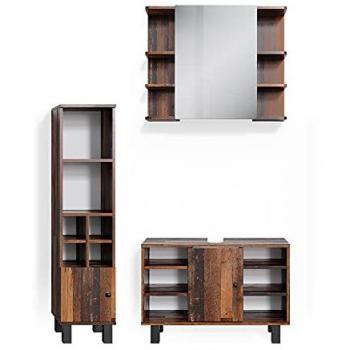 Conjunto de muebles de baño Fynn, 3 piezas, estilo rústico