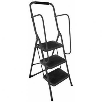 Escabeau Pratique 3 Marches Noir 66 cm