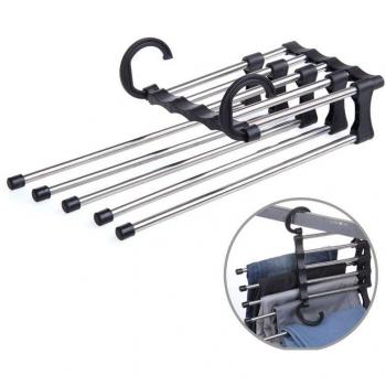 Organizador Multifuncional 5 en 1 de Acero Inoxidable para Bufandas, Corbatas y Cinturones