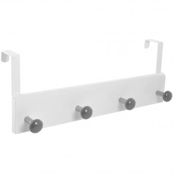 Patère de porte en bois gris 4 crochets
