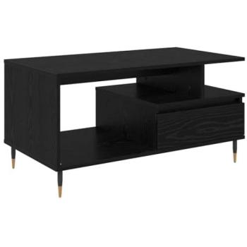 Mesa de Centro Roble Negro 90x49x45 cm, Madera de Ingeniería – VidaXL