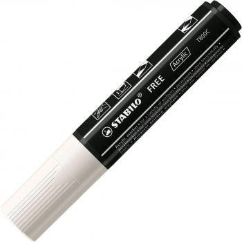 Stabilo 5er Pack Acrymarker FREE T800C – Weiße Keilspitze 4‑10 mm
