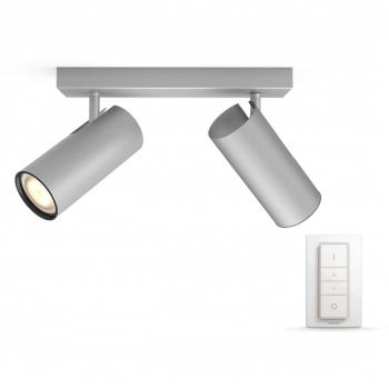 Philips HUE AMBIANCE WHITE BURATTO Spotlight base set silver
