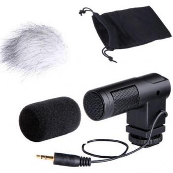 Microphone stéréo Boya à condensateur, pare‑brise inclus – adapté Canon 650D