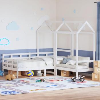 Sofá-Cama Pino 90x200 com Banco Telhado Branco