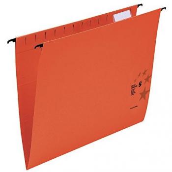 Star Office Suspension File with Tabs and Inserts Manilla 15mm V-base 230gsm Foolscap Red Pack of 50 913292