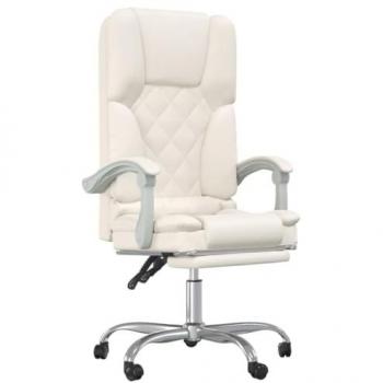 Vidaxl Fauteuil de Massage Inclinable Crème Similicuir