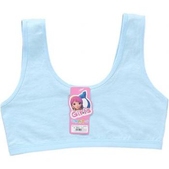 Brassière d'entraînement à deux couches couleur bonbon, sans fil, coton respirant – conçue pour les jeunes filles et adolescents