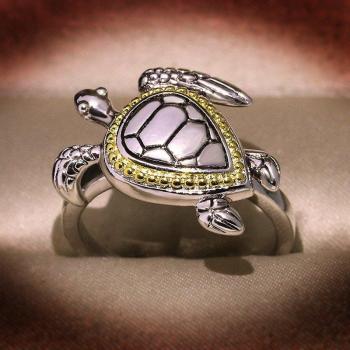 Silver Turtle Engagement Ring