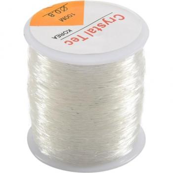 Rollo de hilo de joyería elástico de Nylon blanco 0,8mm