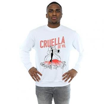 Ropa Casual Disney Mens Cruella de Vil Sudadera Dálmata