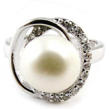 Anillo de plata 'Sissi' blanco 56