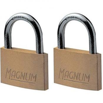 Luccheto Magnum con Chiave in Acciaio per Sicurezza Leroy Merlin, Ansa 22 x 23 mm x 5 mm, 2 Pezzi