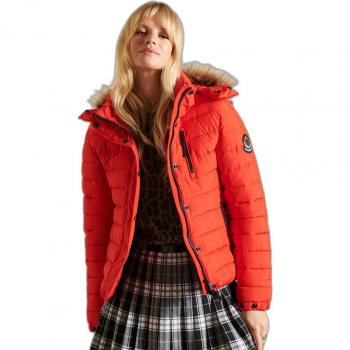 Superdry Classic Fuji Faux Fur Jacket High Risk Red XS