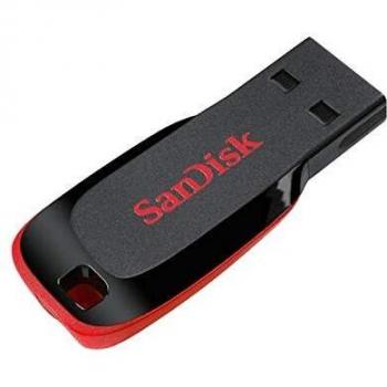 SanDisk Cruzer Blade Flash USB Drive 64GB Type A 2.0 Black, Red