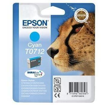 Epson Original T0712 Cyan Druckerpatrone mit 5,5 ml Tinte
