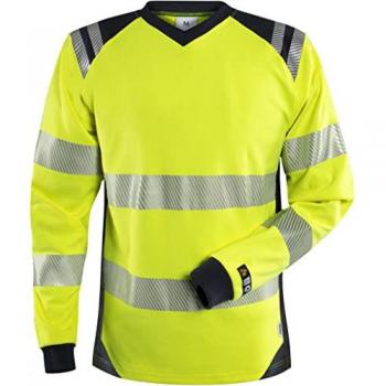 Fristads Flamestat High Visibility Arbeitshemd Klasse 3 7357 TFL Größe XL Warnschutz Gelb/Marineblau