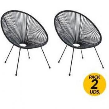 Dual Acapulco Black Cordón – Set de 2 Sillones Multiuso 85×71×80 cm