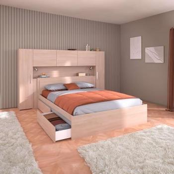 Muebles de Dormitorio Matrimonio Estilo Industrial Moderno Baltic Roble Brooklyn