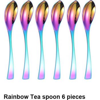 6-Piece Black Rose Gold Stainless Steel Spoon Set