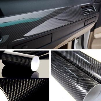 High-Gloss Black Carbon Fiber Vehicle Film with Scraper