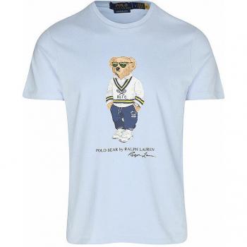 Classic Blue Polo Bear Cotton T‑Shirt – L