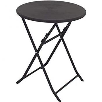 Gartentisch Klapptisch grau Ø 60cm Holzoptik