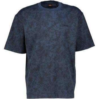 Hugo Boss Men's Blue Camo Print Cotton T-Shirt