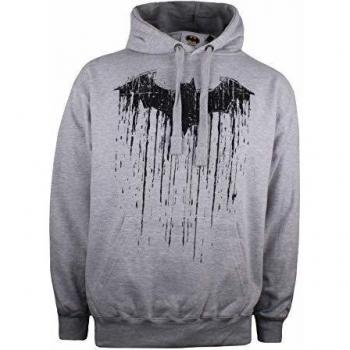 Batman Illustrated Pullover Hoodie – Men’s (Large, Grey)