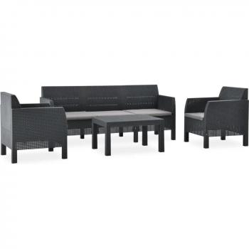 Ensemble de mobilier de jardin 4 pièces avec coussins