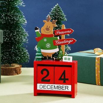 Wooden Santa Advent Calendar with Ornaments