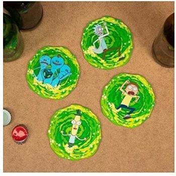 Rick & Morty Mehrfarbiger Untersetzer-Set (4 Stück, 8,6 x 9,1 cm) – Paladone