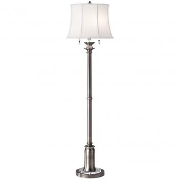 Stateroom Double-LED Floor Lamp, E27, Antique Nickel