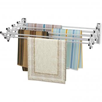 Stendibiancheria Parete 86x64x22 cm con 8 Barre Retrattile