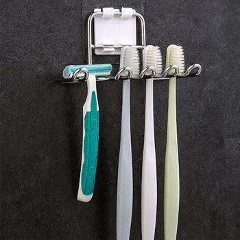 Organisateur de salle de bain : porte-brosse & étagère en inox