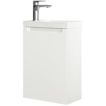 Bernstein Élite – meuble de lavabo suspendu en bois laqué, porte soft‑close, finition vireo blanc mat (dimensions 59,5×40×22 cm)