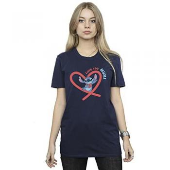 Disney Damen T-Shirt Lilo & Stitch Love You Mum aus Baumwolle