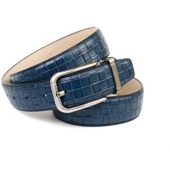 Anthoni Crown Damen Gürtel, Hochwertige Flechtprägung, Blau
