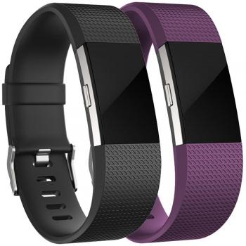 Charge 2 Precision Fit Band – Adjustable Large (Black/Plum)
