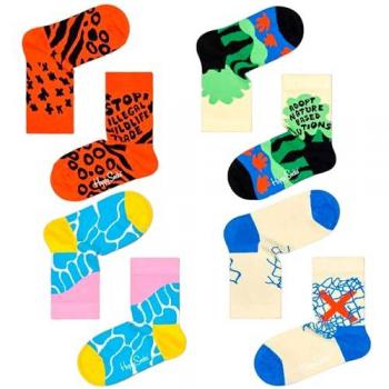Happy Socks 4-Pack Calcetines Altos WWF para Niños