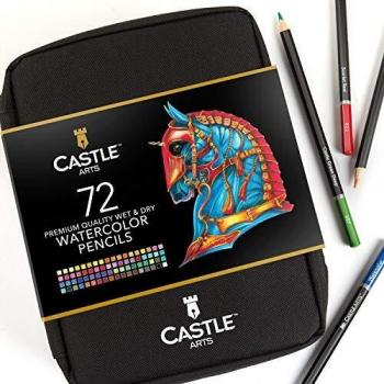 Professional 72‑Piece Watercolour Pencil Kit, Zip‑Closed Box