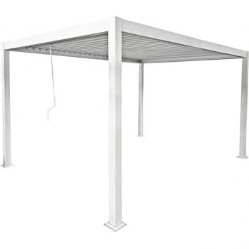 Pergola Blanche AMALFI 12 m², Aluminium, Autoportante, Lames Bioclimatiques