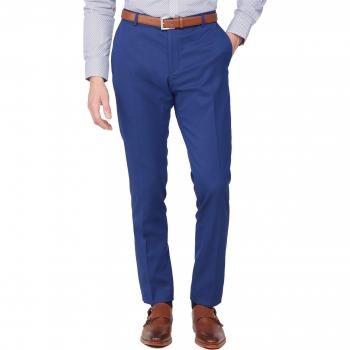 Jeff Banks Stvdio Super Slim Brit Trousers with Bright Blue Jaquard Design