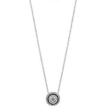 Pandora Dia de la Madre Collar en Plata de Ley Doble Halo Brillante 399414C01 , para Mujer