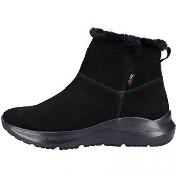 Damen-Riefen: Rieker 42170-00 Samira Rabbit Schwarz/Nero Komfort-Stiefel