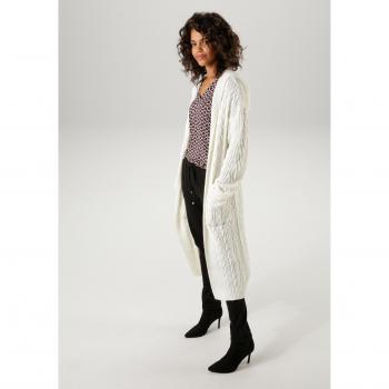 ANISTON CASUAL Damenstrickjacke, kniebedeckend, gemustert