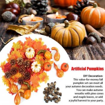 Halloween Party Decoration with Pine Cones and Maple Leaves