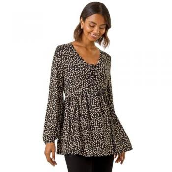 Blouse Roman en Jersey Noir