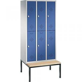 Doppelstöckiger CP S 2000 Stahlgarderobenschrank – 6‑Abteil‑Classic